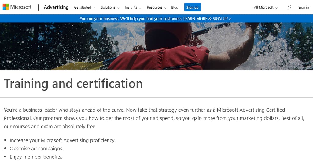 Microsoft offers free course and certification on Bing Ads