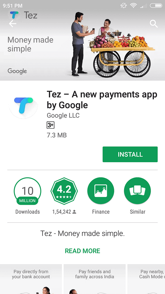 Tez App Play Store