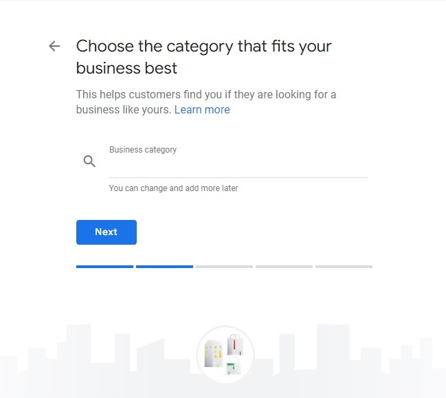 Google My Business - select business category